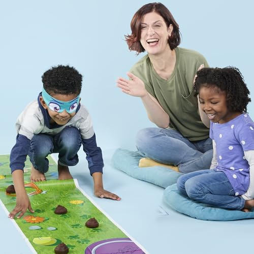 Hasbro Gaming Don't Step in It Preschool Game I Blindfolded, Poop Party Game | Spinner with 8 Fun Animal Moves | Ages 4+| 1+ Players I Funny Kids Board Games | Easter Gift for Kids