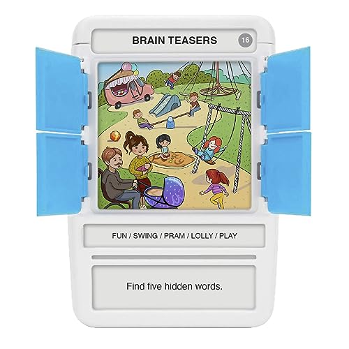 Brain Teasers Travel Game - Solve 100 Puzzles | Flash Cards with Slide Reveal Case | Card Game, Gift, Stocking Stuffer | Hours of Fun for Kids and Adults | Age 6+ - style: Brain Teasers