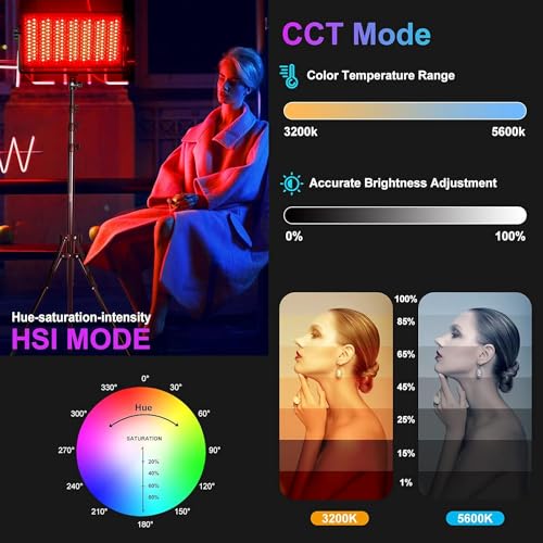 GVM 1500D RGB LED Video Light, 75W Video Lighting Kit with Bluetooth Control, 3 Packs Led Panel Light for Photography, YouTube Studio, Video Shooting, Broadcasting, Conference, 1128 Led Beads - size: 1500D3L