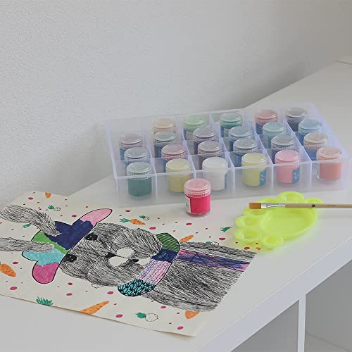 2 Pack Fixed 24 Grids Clear Plastic Organizer Sorting Tray and Transparent Storage Divider Box Container Case for Hardware, Craft, Sewing Kit,Office Supplies, Small Parts - size: Fixed 24 Grids