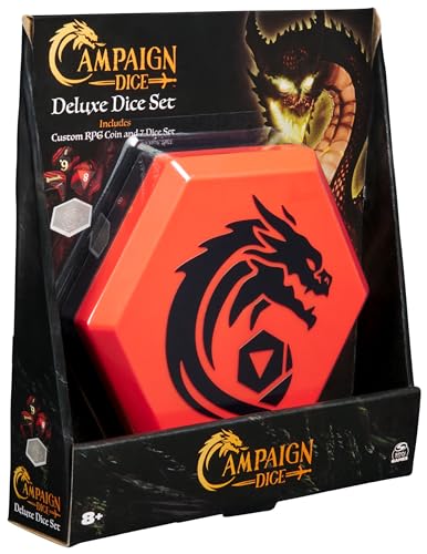 Spin Master Games, Campaign Dice, Premium Dice to Go, Set of Polyhedron Dice for RPG & Board Games, Storage Case, DND Dungeons and Dragons, MTG Magic The Gathering, for Ages 8 & Up - color: Campaign Dice Deluxe