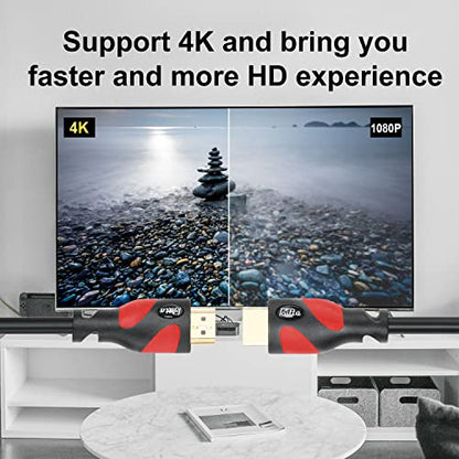 Postta HDMI 케이블(15.2m(50피트) 레드) HDMI 2.0V 4K 2160P, 1080P, 3D, 오디오 리턴 및 이더넷 지원 - 1팩 - color: 레드, size: 50FT