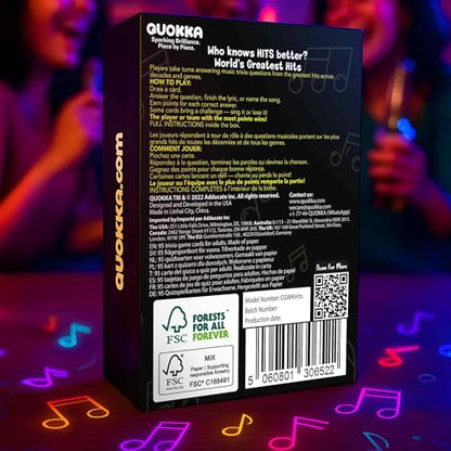 Quokka Who Knows Hits Better? 500+ Questions Music Games – The Ultimate Music Trivia Challenge for Adult & Family Party Games – Fun Singing, Karaoke & Guess-the-Song Game Night for Teens & Girls - color: Hits
