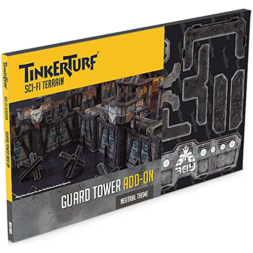 TinkerTurf Guard Tower Add-On: Neutral Sci-Fi Terrain, Sturdy & Affordable, Easy to Assemble, 1+ Players, Ages 9+ - style: Neutral