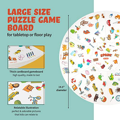 Matching Game Preschool Board Games for Kids 2-in-1 Picture Cards, Match and Category Games, Speech Therapy Materials, Educational Games for Kids 3 and Up
