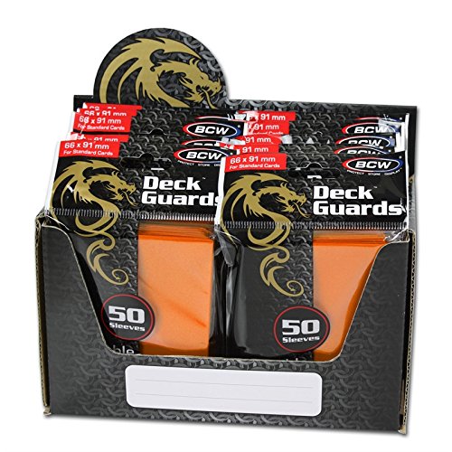 BCW Deck Guard - Double Matte Orange Card Sleeves | Acid-Free, Archival-Safe, No PVC | Anti-Glare Matte Finish | Fits Standard 2½" x 3½" Game Cards | Durable Deck Protector Sleeves | 50 Ct - color: Orange