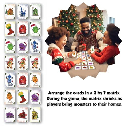 Kids Christmas Stocking Stuffers. Homebound Monsters Family Card Game,8-12 | Homebound Monsters Christmas Edition. Easy and fun strategic family card game. Small Stocking Stuffers for Kids 8-12 for two. - style: Homebound - Christmas Edition