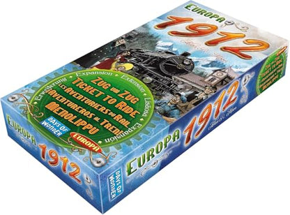 Asmodee Ticket to Ride Europa 1912 Board Game EXPANSION - Expand Your Railway Empire Across Europe! Fun Family Game for Kids & Adults, Ages 8+, 2-5 Players, 30-60 Minute Playtime - style: Game Expansion