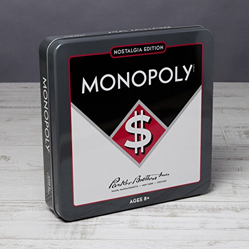 Monopoly Nostalgia Edition Board Game in Collectible Tin by WS Game Company - Vintage Style Property Trading Board Games for Ages 8+