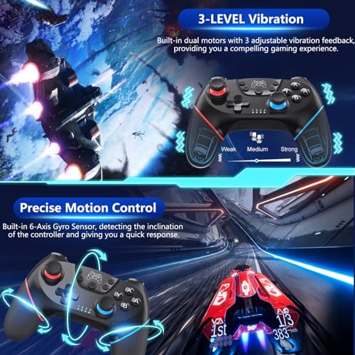 2 Pack Wireless Pro Controllers for Nintendo Switch/Lite/OLED/Switch 2 | 2026 Upgraded Bluetooth Switch Pro Controller with Hall Effect Joystick, 6-Axis Gyro, Dual Vibration, Turbo & Ergonomic Grip - color: Black+Olive