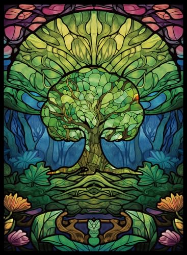 UAONO MTG Card Sleeves 100ct - Forest - Art Card Sleeves Deck Protector, Clear Front & Matte Textured Back, Sleeves for Magic The Gathering, Basic Lands Series - color: Forest