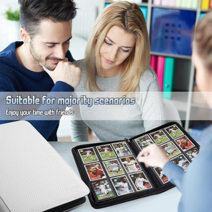Trading Card Binder, Premium 9 Pocket Double Sided 540 Pocket PU Card Collection Binder, Collectible Trading Card Albums for MTG, TCG, Sport Card, Game Cards (White 1) - color: White 1