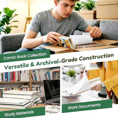 Comic Book Dividers, Thick Cardboard Card Separator Comic Book Dividers for Comic Book Storage Boxes Office Supplies (25, White, Large)