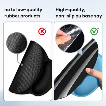 Mouse pad with Wrist Rest,Relieving Pain Memory Foam Computer pad, Ergonomic Desktop Mouse, Silicone Material Mouse pad, with Non-Slip PU Base (Blue) - color: blue