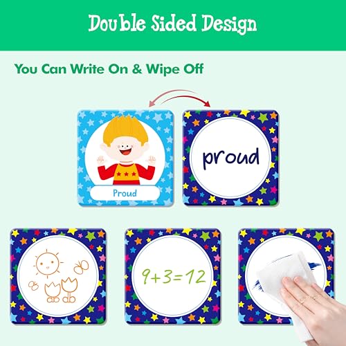 Hebayy 72 PCS Emotions Matching Game, 36 Pairs Feelings Memory Matching Cards Emotional Learning Activities Calm Down Corner Supplies for Baby Toddler Pre-K Preschool Kindergarten Autism ADHD - style: Emotions