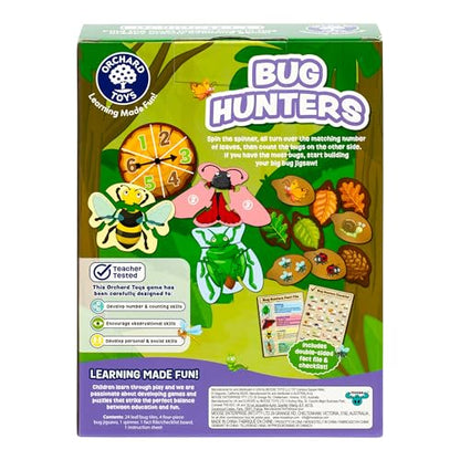 Orchard Toys Bug Hunters Game, Learn Counting and Observational Skills As You Race to Be 1st to Build Your Bug, Designed for 2-4 Players Aged 3+ - style: Bug Hunters