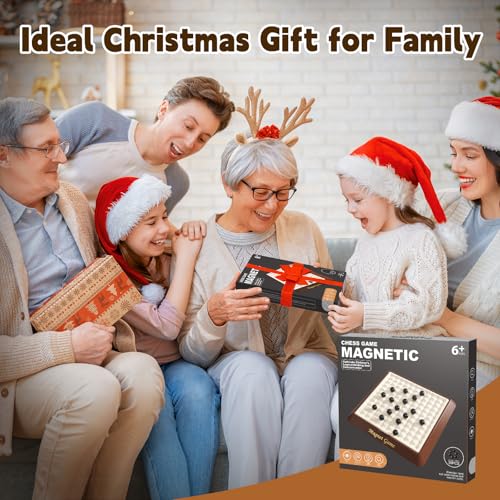 Magnet Game, Board Games for Kids 8-12, Family Games for Kids and Adults, Magnetic Game Chess with Storage Board for Family Game Night, 2-4 Players