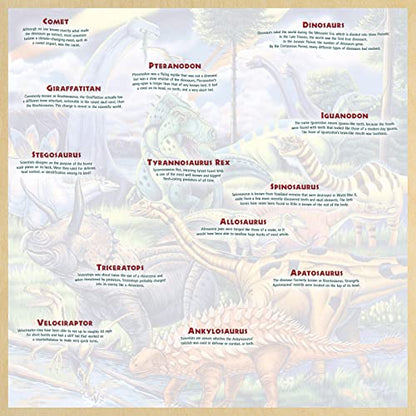 Masterpieces 48 Piece Fun Facts Jigsaw Puzzle for Kids - Dinosaur Friends Wood Puzzle - 12"x12" - style: Dinosaur Friends