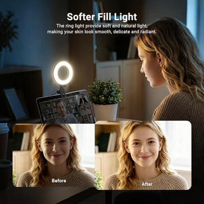 NEEWER Basic 5" Ring Light for Video Conference Lighting, Clip on Light Kit with Desk Tripod Stand for Monitor Laptop Computer Zoom Call Live Streaming Remote Working Learning Video Recording, BR60