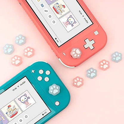 GeekShare Cat Paw Shape Thumb Grip Caps,Soft Silicone Joystick Cover Compatible with Switch/OLED/Switch Lite,4PCS (Glitter) - color: Glitter Cat