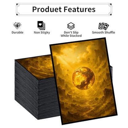 MTG Card Sleeves - Element Series (Earth/Fire/Wood/Water/Dark) - Ultra Clear Front & Matte Finish Back, 100 Count Standard Size Matte Art Sleeve for Magic The Gathering (Unyielding Geode) - color: Basalt Monolith's Heart