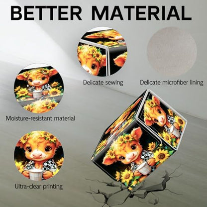 Trading Card Storage Box, Holds 100+ for MTG Cards, Premium PU Leather with Magnetic Closure, Calf Sunflowers And Milk Jugs Durable Deck Box for Magic the Gathering, Trading Card Games - color: Calf Sunflowers And Milk Jugs