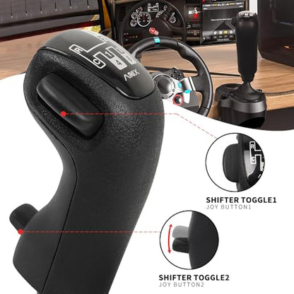 RASTP USB American Truck Simulator Shifter, Gearshift Knob for ATS & ETS2 Games Compatible with Logitech G27 G29 G920 Thrustmaster TH8A Fanatec SQ, PC Sim Racing Shifter (Style 2) - size: USB Gearshift Knob Style 2