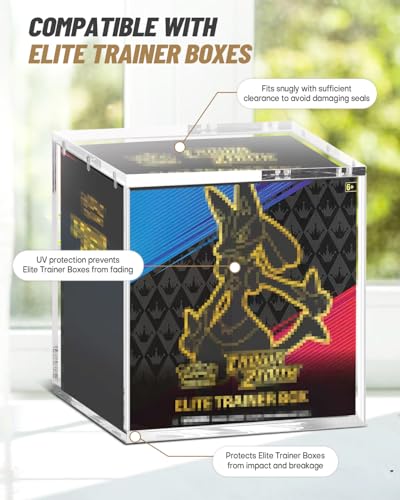 Etb Acrylic Case | UV Protection | Stackable Etb Protector Case | Compatible with Elite Trainer Boxes，High Transparency Display，Zero Assembly，Magnetic Lid - size: 7.8x3.9x6.8in