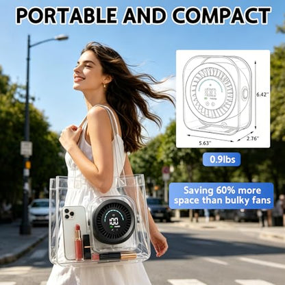 Desk Fan Small Quiet, Rechargeable USB Table Fan with Turbo Airflow, 100 Speeds LED Display, 360° Rotation, Portable Battery Powered Desktop Fan for Bedroom Home Office Travel, Black - color: Black