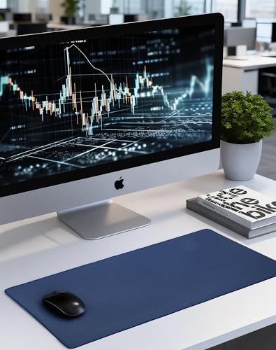 ALOANES Non-Slip Extended Mouse Pad Office&Home Desk Mat Stitched Edge | Dark Blue Waterproof Jacquard Mousepad for Keyboard, Computer Game 31.5"x11.81"x0.12" - color: Dark Blue, size: 31.5L x 11.8W inches