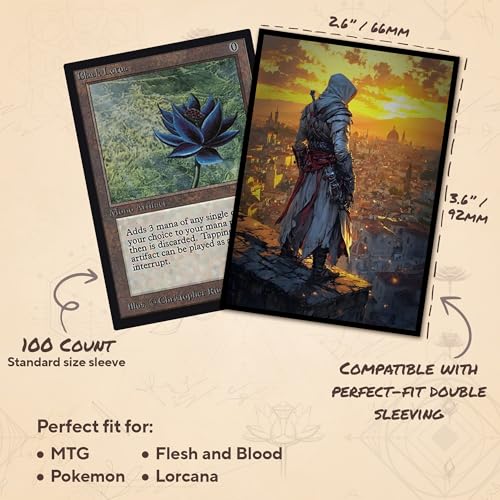Sunlit Oath - MTG Card Sleeves, 104ct, Standard Size, Smooth | Perfect for Double Sleeving, Smudge Resistant Matte Back, Standard 66x92mm - Compatible with Magic The Gathering & TCG Cards - color: Sunlit Oath, size: Smooth