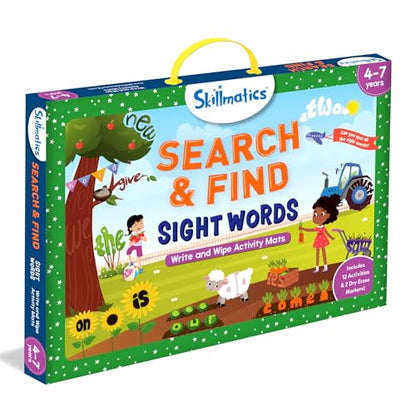 Skillmatics Search and Find Sight Words Educational Game - Reusable Preschool Learning Activities, Perfect for Toddlers & Kids Who Love Toys, Builds Vocabulary, Gifts for Ages 4, 5, 6, 7 - style: Search & Find Sight Words