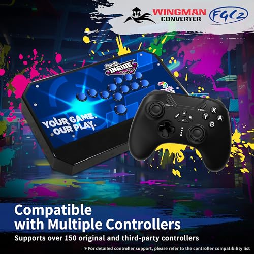 Brook Wingman FGC2 Converter with Keychain-Arcade Joystick Adapter Gamepad for PS5 & PC, Supports All PS5 Games (Official Exclusive Version)