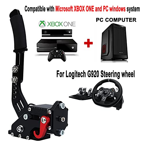 64Bit USB Handbrake SIM for XBOX ONE Racing Games - Compatible with G920, Fanatec, OSW, Dirt Rally - Without Clamp - Black Stainless Steel Fixed Plate - color: Black-With Black Stainless Steel Fixed Plate