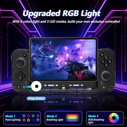 SZYUYU Switch Controller for Nintendo Switch/OLED, Full-Size Grip Ergonomic Handheld Mode Controller, Switch Pro Controller One-Piece Joypad with 8 Color RGB Lights/Programming/Cable
