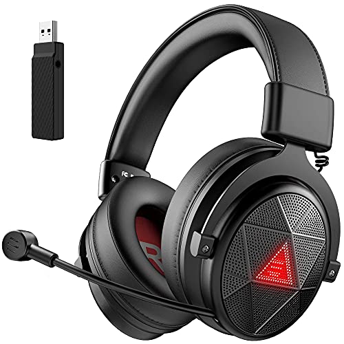 EKSA E900X 5.8G Wireless Gaming Headset with Micphone for PC PS4, PS5, Computer, Laptop - Dual Mic ENC Call Noise Cancelling Headphones - 7.1 Srround Sound - Over Ear Headphones for TV, Music, Meeting
