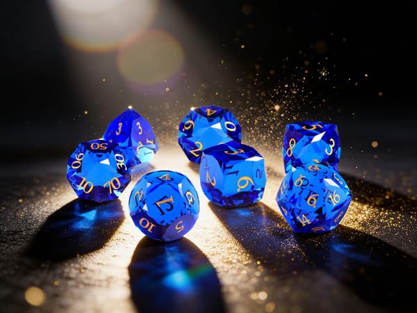 7-Piece Diamond Cut Dice Set for Dungeons and Dragons (D&D) | RPG & Tabletop Games | Premium Gift Box & Durable Design - color: Zs-c