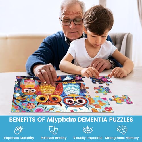 6 Packs 36 Pieces Large Puzzles for Seniors,Dementia Puzzles for Elderly Adults,Jigsaw Puzzles for Adults Seniors with Alzheimer's Dementia with 3 Storage Bags - style: Leopard Toucan Bike