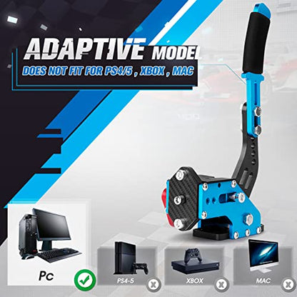 64 Bit USB Handbrake, Upgraded PC Sim Racing Games Handbrake for Logitech G25 G27 G29 G920 G923 Thrustmaster T500 T300