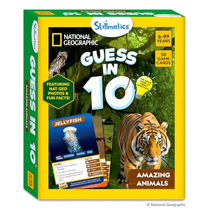 Skillmatics Guess in 10 – National Geographic Animals, Card Game for Kids | Educational Game for Families, Animal Trivia & Travel Game, Screen-Free Fun, Gifts for Kids Ages 6, 7, 8, 9 and Up - style: 2. National Geographic