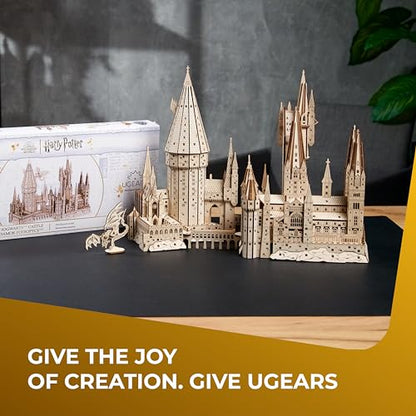 Ugears Harry Potter Hogwarts Castle 3D Wooden Puzzles for Adults - Harry Potter Castle Wooden Model Kits for Adults to Build, Mechanical Wood Puzzles Adult Building Sets, Hobby Kit, 3D Puzzle - style: Hogwarts Castle