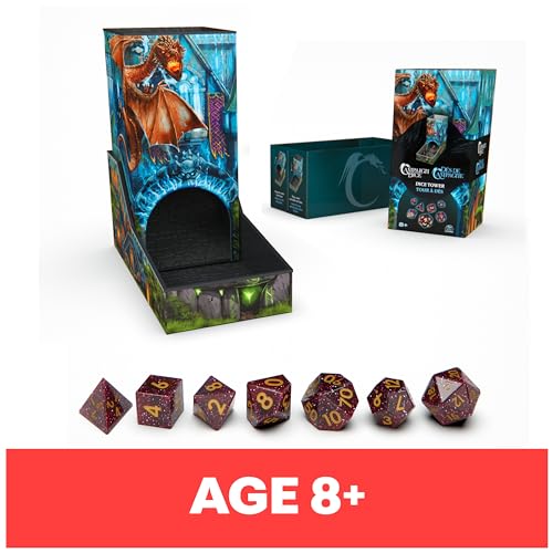 Campaign Dice Tower, Portable 7 Polyhedral Dice Role-Playing Board Games DND Dungeons Dragons MTG Magic The Gathering, for Adults & Kids Ages 8 and up - color: Campaign Dice Tower