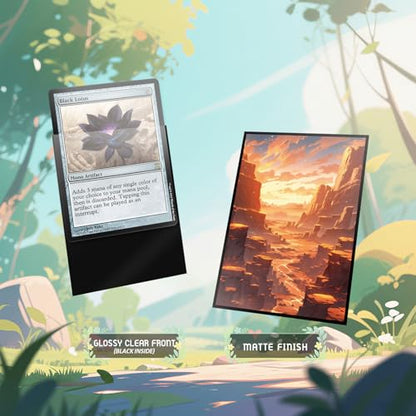 MTG Card Sleeves - Pleatau(Red White) - Fantasy Dual Lands Series - Ultra Clear Front & Matte Finish Back, 100 Count Standard Size TCG Art Sleeves for Magic The Gathering - color: Pleatau(red White)