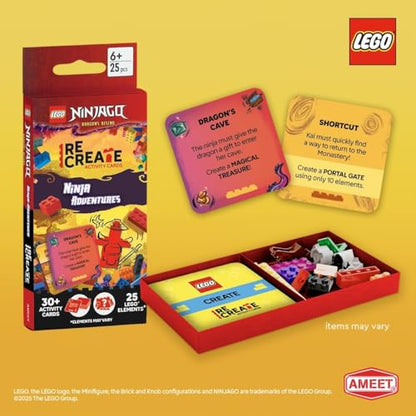 LEGO NINJAGO Recreate Activity Cards – Ninja Adventures | Ninja-Themed Building Game with 30+ Activity Cards & 25 LEGO Elements | Ages 6+ - style: LEGO NINJAGO Ninja Adventures
