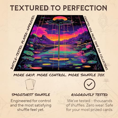 Neon Lotus 3 - MTG Card Sleeves, 104ct, Standard Size, Textured | Perfect for Double Sleeving, Smudge Resistant Matte Back, Standard 66x92mm - Compatible with Magic The Gathering & TCG Cards - color: Neon Lotus 3, size: Textured