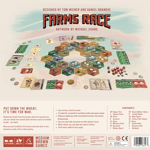 Deluxe Edition – Premium Strategy Board Game for Adults & Family, 2–5 Players, 1-2 Hours, Resource Management, Area Control, Asymmetric Powers w/Nuclear Farm Animals, Great for Game Night