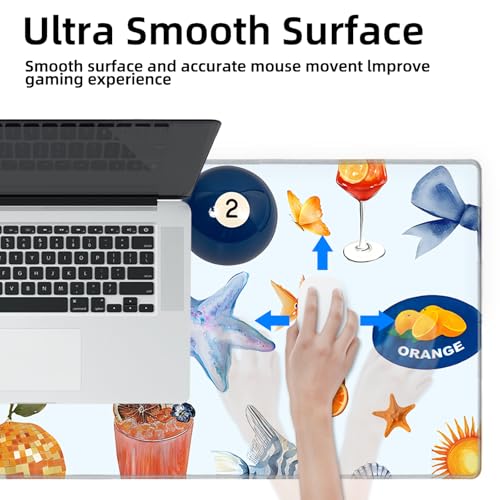 Galdas Gaming Mouse Pad XXL XL Large Long Extended Big Mousepad Non-Slip Rubber Keyboard Mouse Pad with Stitched Edges for Laptop Home Office (31.5x11.8x0.08 Inch) -Shell 2025 - color: Shell 2025