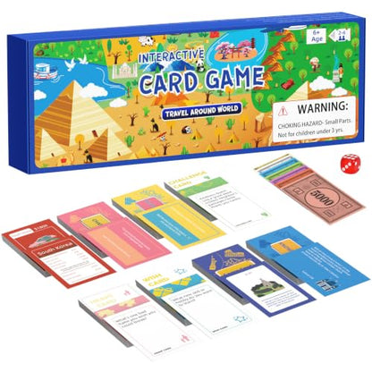 Interactive 290 Card Game for Kids Fun Family Games 2-12 Players | Double-Sided Board Adult Games for Game Night Party Gift Dinner Classroom Travel Games for Kids Ages 6+ Quick-Playing