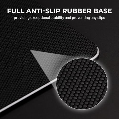XVX Black Spider Webs Glass Gaming Mousepad 4.0,Hard Mousepad for Gaming,Ultra-Smooth Micro-Etched Surface Mouse Mat with Non-Slip Rubber Base(410mm*310mm) - color: Black(Spider Webs)