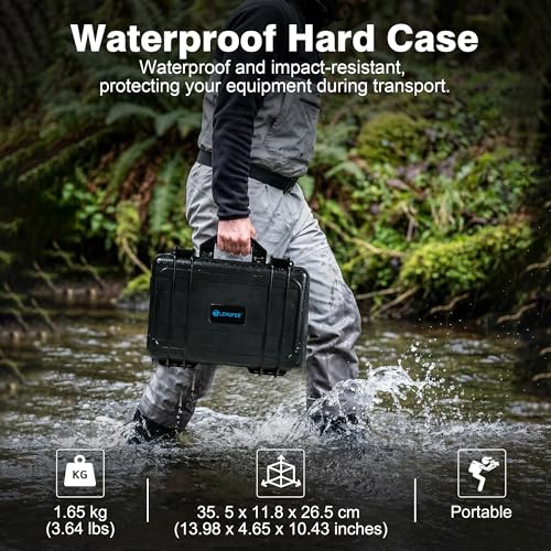Lekufee Waterproof Hard Carrying Case for DJI Neo 2, Fly More Combo, DJI RC 2/RC N3, Battery(5 pcs), Charging Hub, and other Accessories(Case Only)